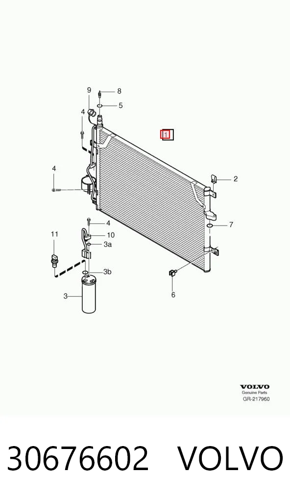 30676602 Volvo Radiador de aparelho de ar condicionado
