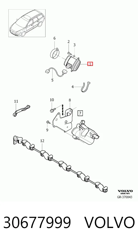 30677999 Volvo Sensor de fluxo (consumo) de ar, medidor de consumo M.A.F. - (Mass Airflow)