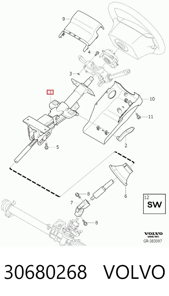 Coluna da direção para Volvo XC90  