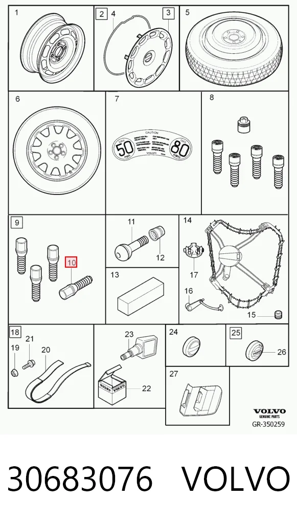 Compre Parafuso de roda Volvo XC90 