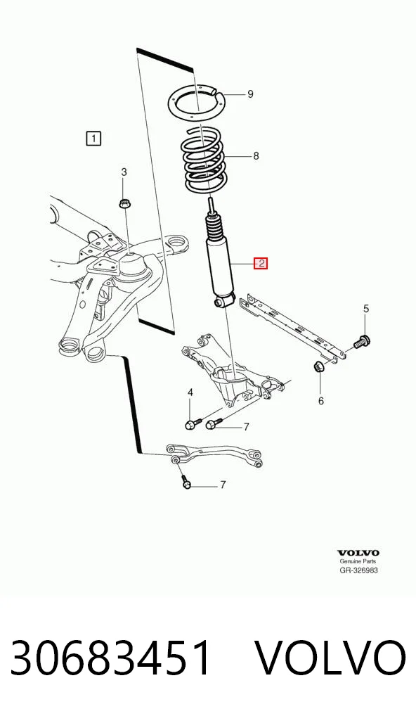 30683451 Volvo Amortecedor traseiro