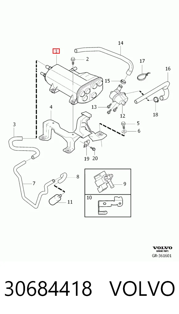 30684418 Volvo Adsorvedor dos vapores de combustível