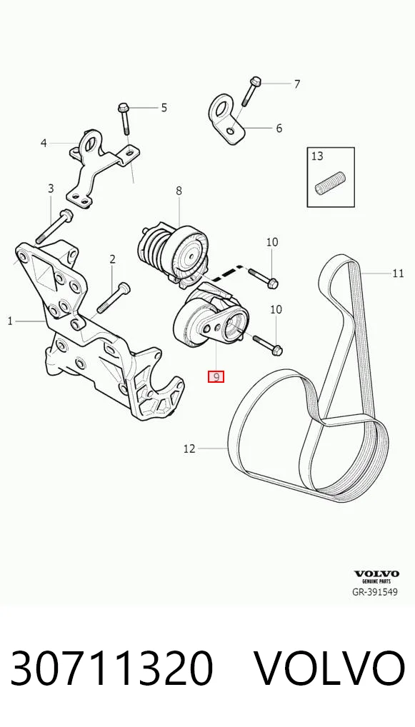 30711320 Volvo Reguladora de tensão da correia de transmissão