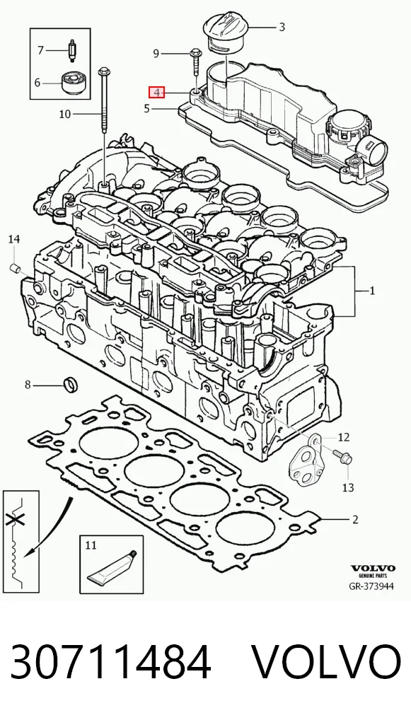 30711484 Volvo Tampa de válvulas