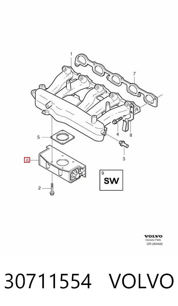 30711554 Volvo Válvula de borboleta montada