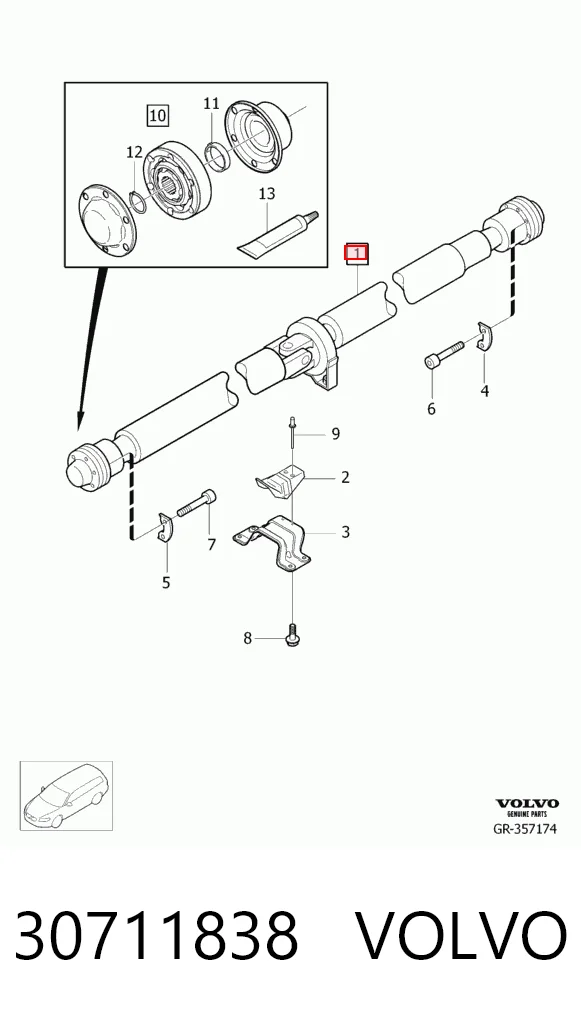 30711838 Volvo Junta universal traseira montada
