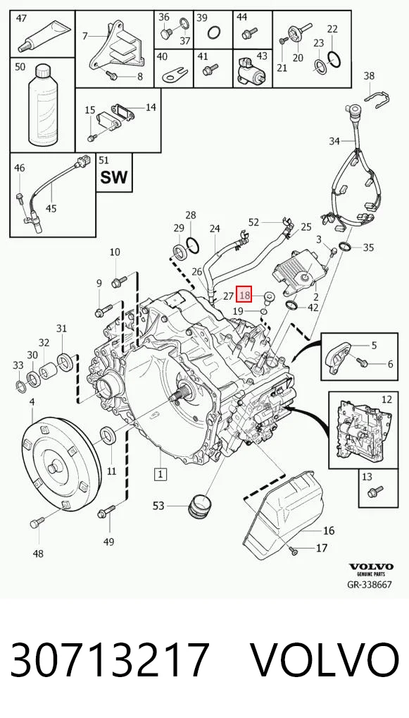 30713217 Volvo Tampão de panela da Caixa Automática de Mudança