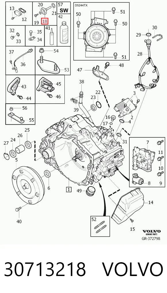 30713218 Volvo Tampão de panela da Caixa Automática de Mudança