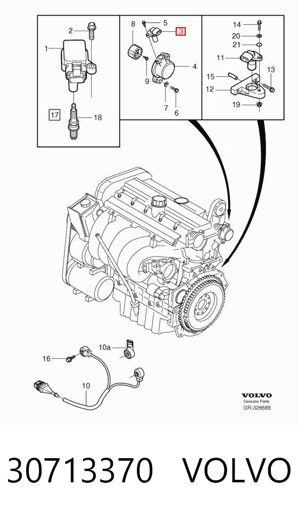 30713370 Volvo Sensor de posição da árvore distribuidora