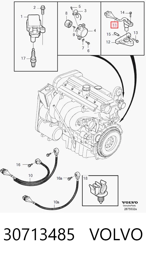 30713485 Volvo Sensor de posição (de revoluções) de cambota
