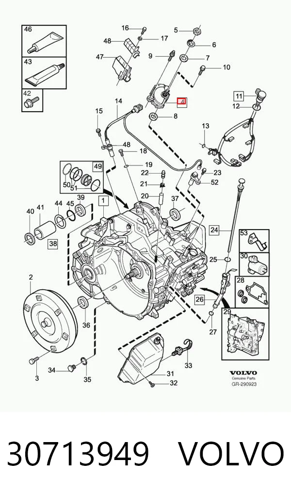 30713949 Volvo Sensor de posição de seletor da Caixa Automática de Mudança