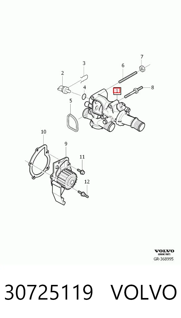 30725119 Volvo Caixa do termostato