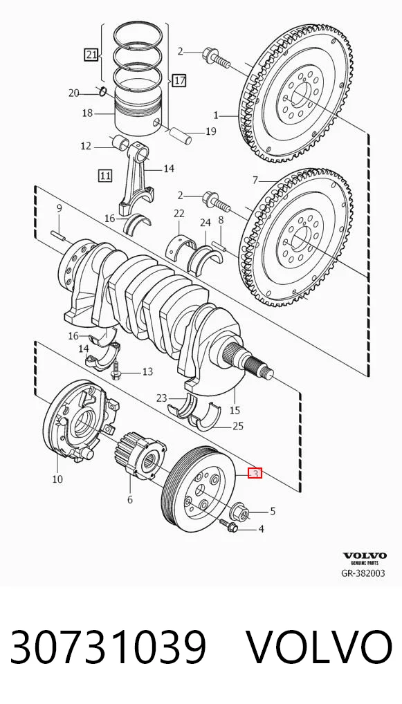 30731039 Volvo Polia de cambota
