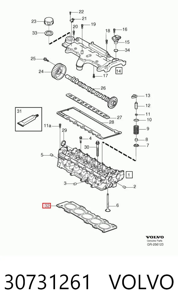 8701155 Kamoka Vedante de cabeça de motor (CBC)