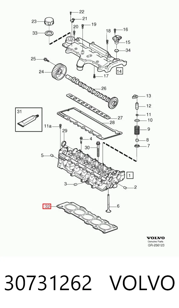 Vedante de cabeça de motor (CBC) Volvo XC90  