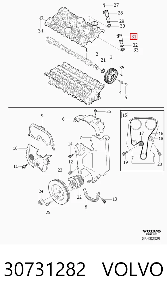 30731282 Volvo Válvula eletromagnética de posição (de fases) da árvore distribuidora