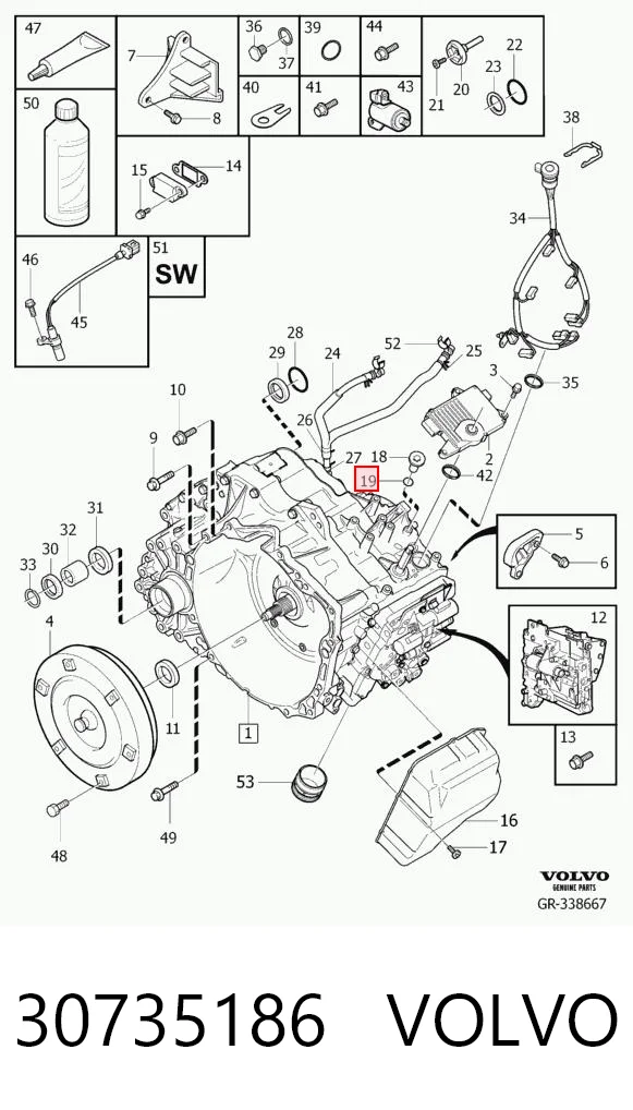 Vedante de panela da Caixa Automática de Mudança/Caixa Mecânica de Mudança Volvo S60 I RS, RH ao melhor preço