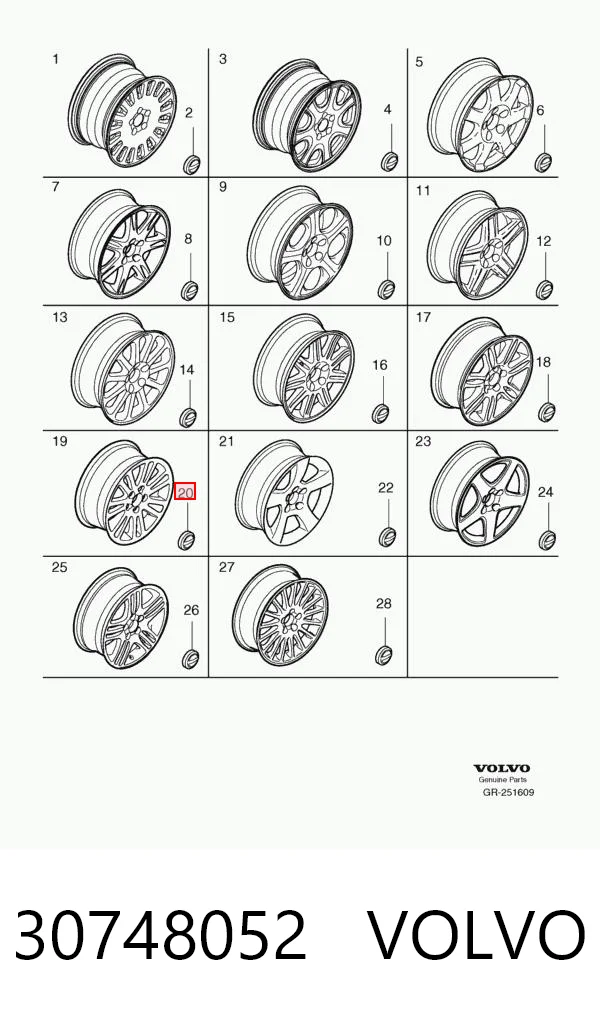 30748052 Volvo Coberta de disco de roda