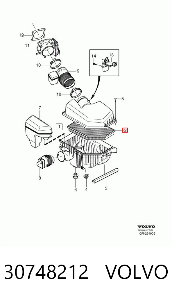 30748212 Volvo Filtro de ar