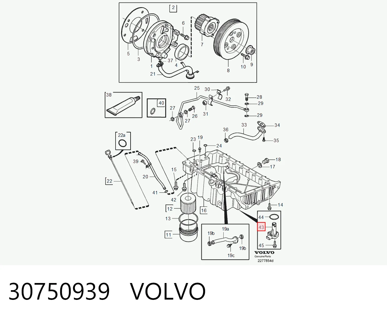 Sensor do nível de óleo de motor para Volvo S60 I RS, RH