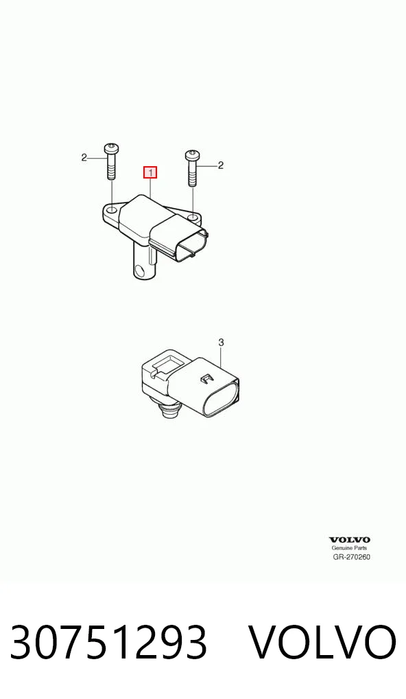 30751293 Volvo Sensor de fluxo (consumo) de ar, medidor de consumo M.A.F. - (Mass Airflow)