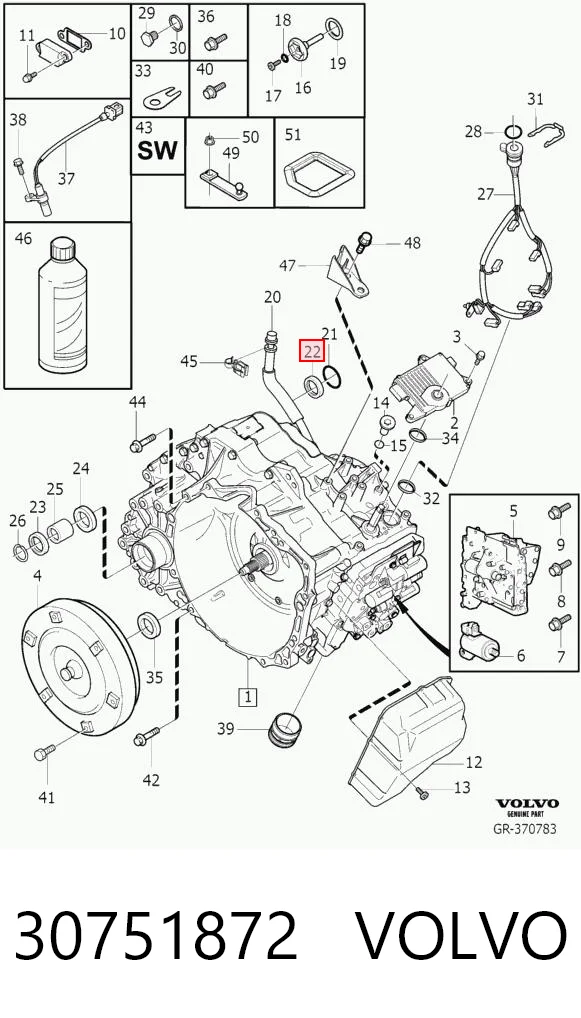 30751872 Volvo Bucim da Caixa Automática de Mudança (de árvore de saída/secundária)