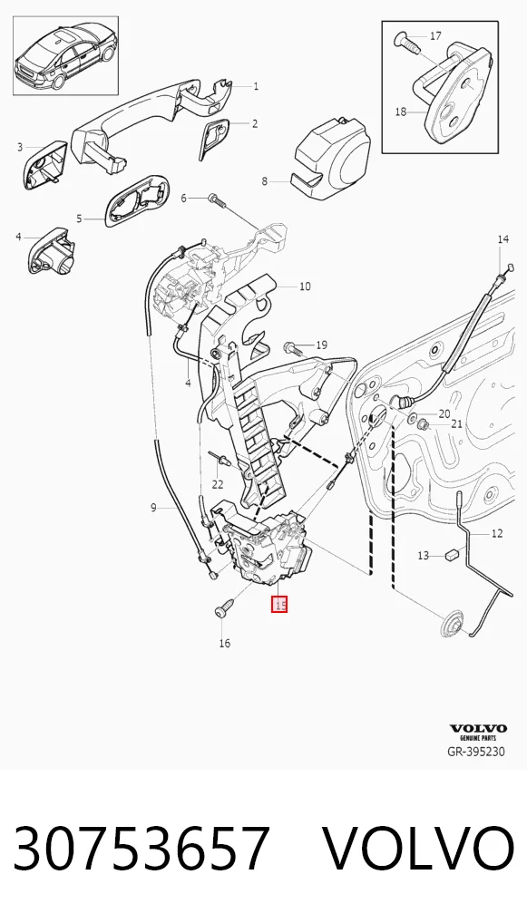  Fecho da porta dianteira esquerda Volvo V50 carrinha (MW) (2004 - 2012) 