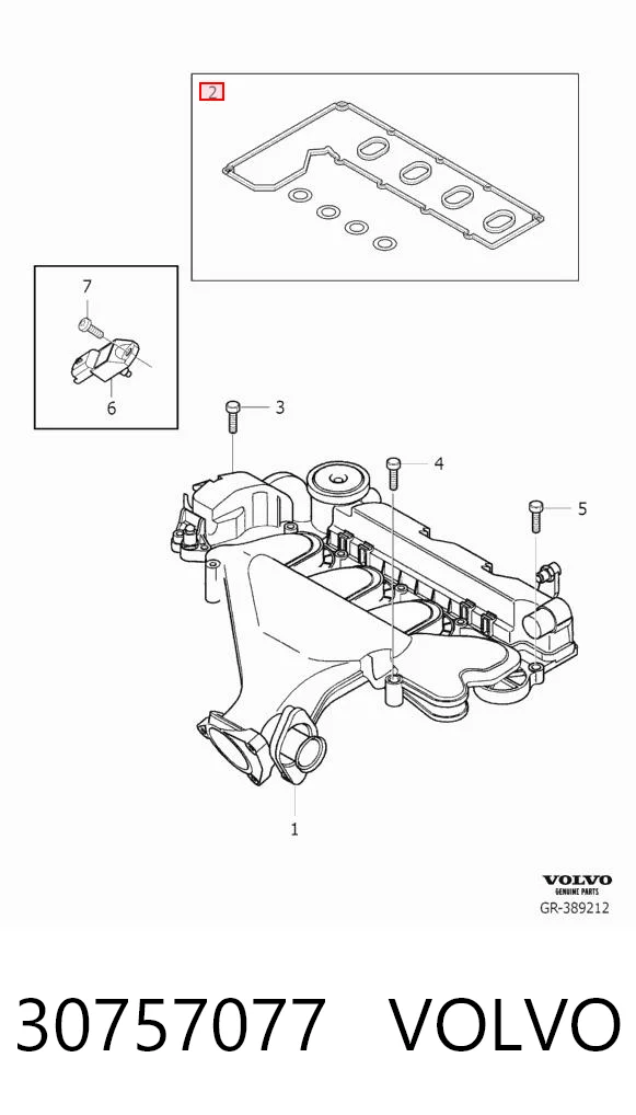 30757077 Volvo Vedante da tampa de válvulas de motor, kit