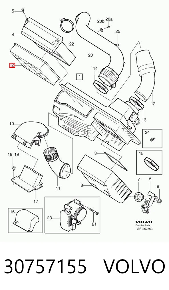 30757155 Volvo Filtro de ar