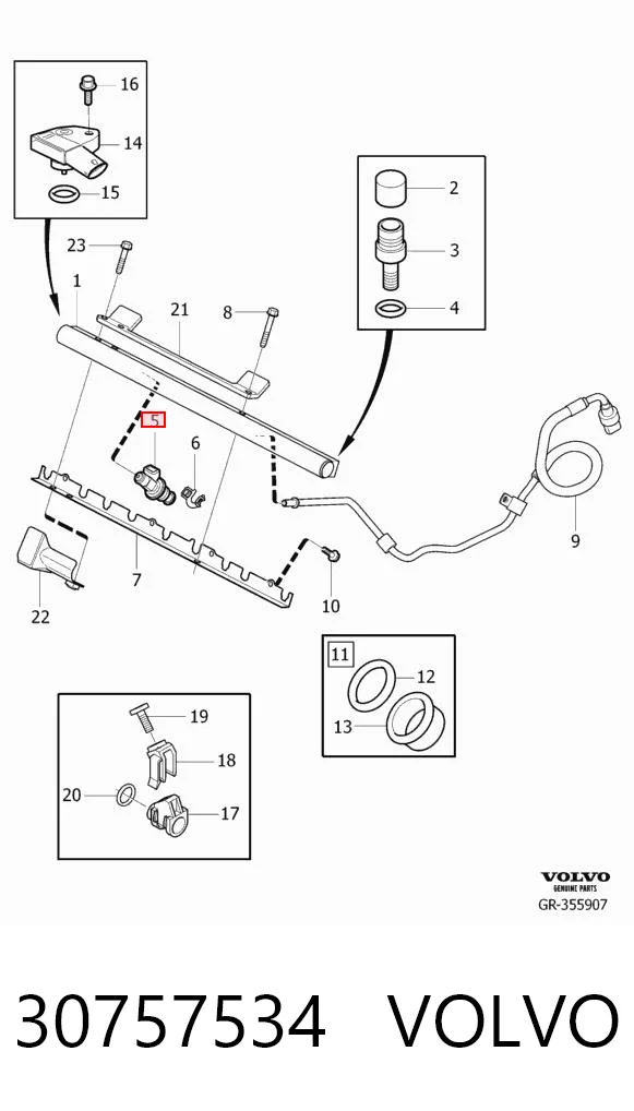 30757534 Volvo Injetor de injeção de combustível