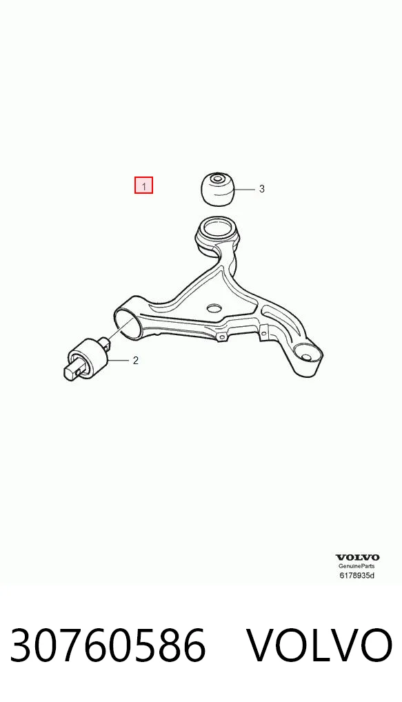 30760586 Volvo Braço oscilante inferior esquerdo de suspensão dianteira
