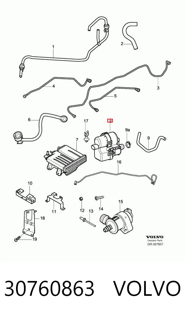 Válvula de adsorvedor dos vapores de combustível Volvo C30  M