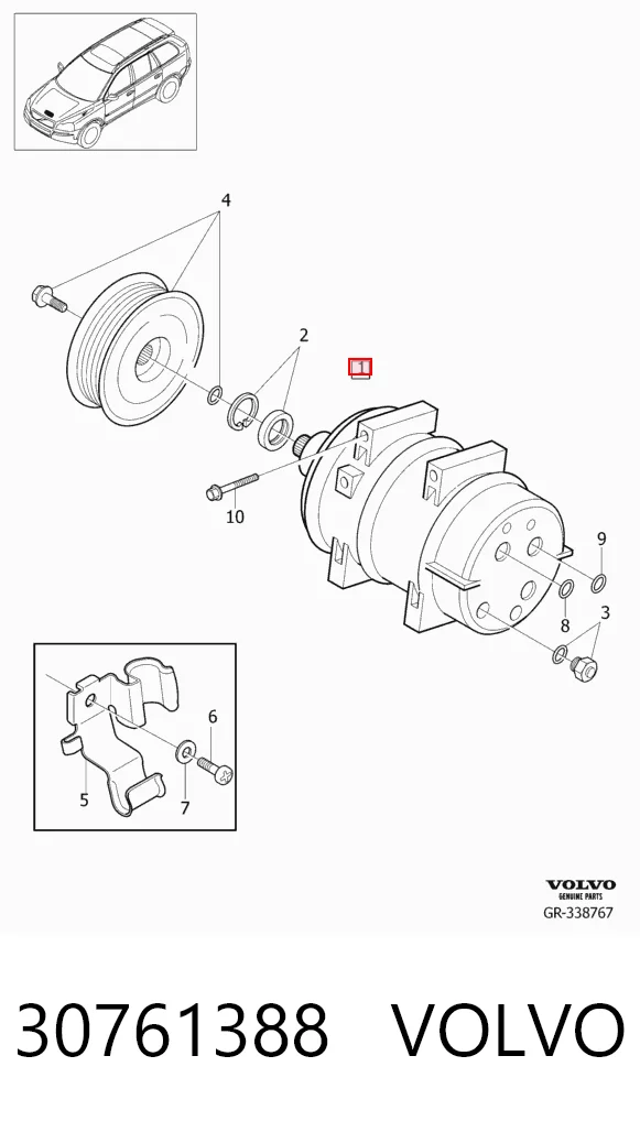 30761388 Volvo Compressor de aparelho de ar condicionado