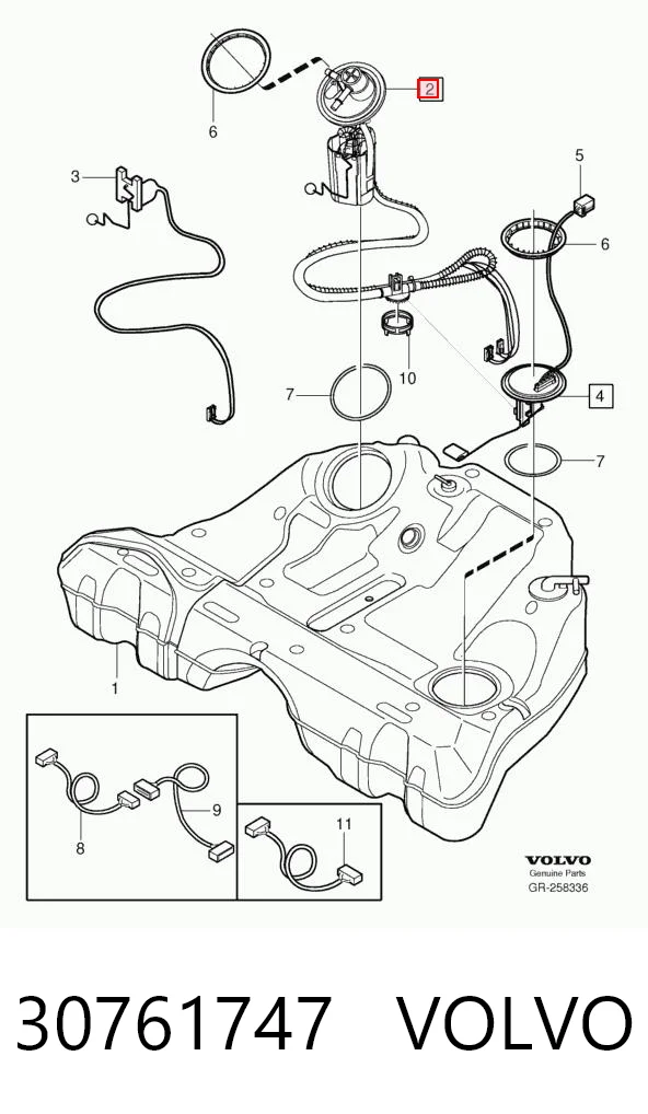 30761747 Volvo Módulo de bomba de combustível com sensor do nível de combustível
