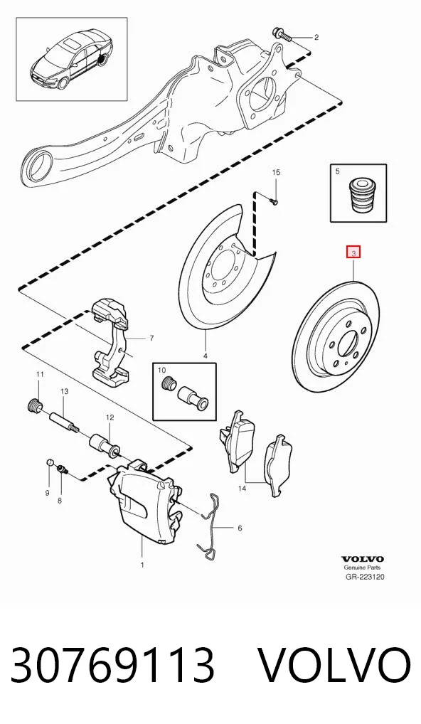 30769113 Volvo Disco do freio traseiro