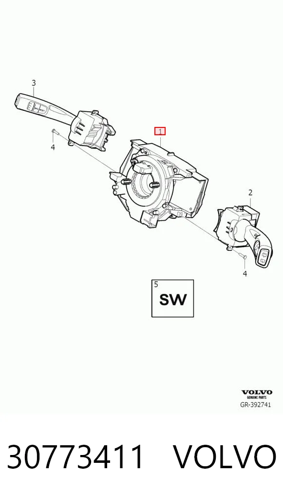 30773411 Volvo Anel AIRBAG de contato, cabo plano do volante
