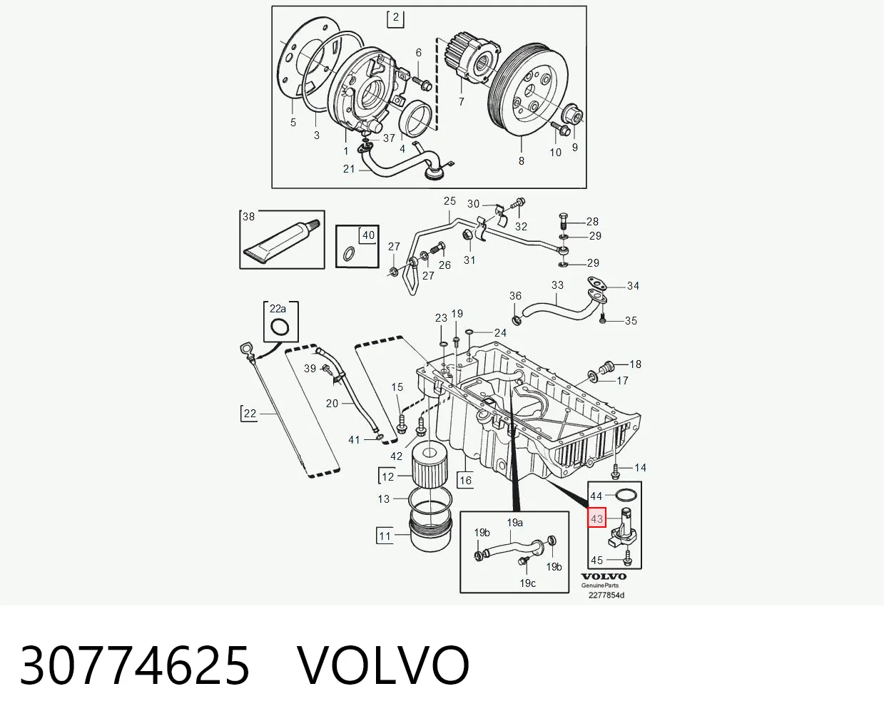 30774625 Volvo Sensor do nível de óleo de motor