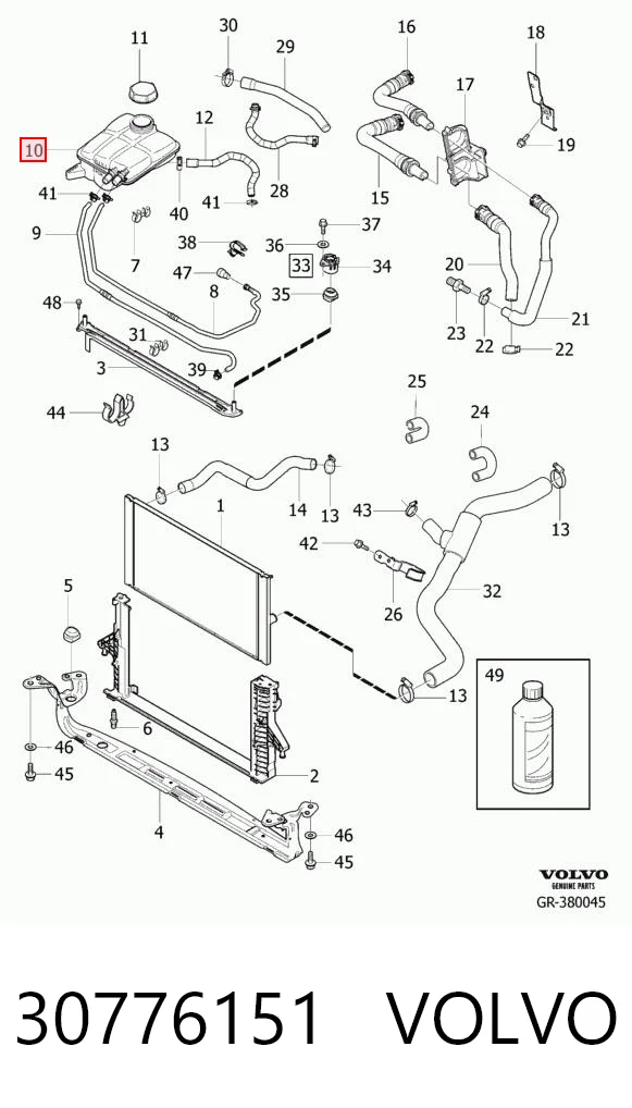 30776151 Volvo Tanque de expansão do sistema de esfriamento