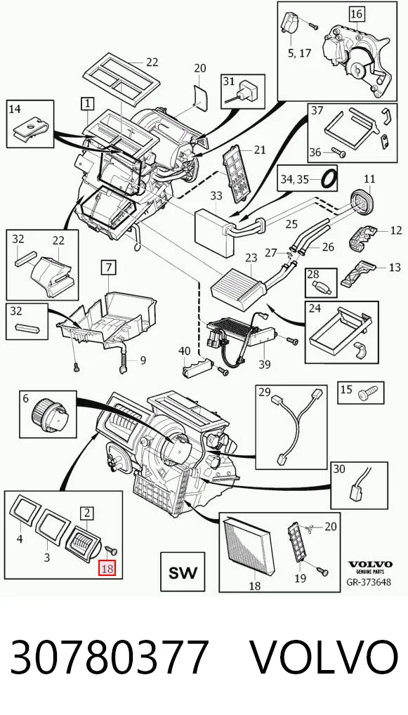 30780377 Volvo Filtro de salão