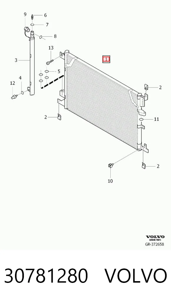 30781280 Volvo Radiador de aparelho de ar condicionado