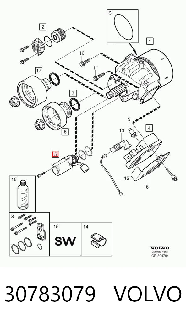 30783079 Volvo Bomba de acoplamento Haldex