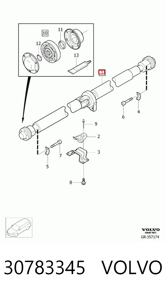 30783345 Volvo Junta universal traseira montada