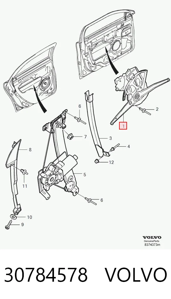 30784578 Volvo Mecanismo de acionamento de vidro da porta dianteira esquerda