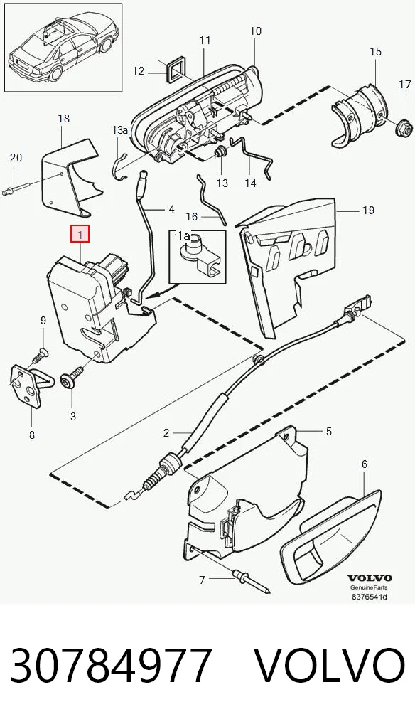 30784977 Volvo Fecho da porta dianteira direita