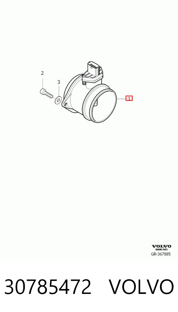 30785472 Volvo Sensor de fluxo (consumo) de ar, medidor de consumo M.A.F. - (Mass Airflow)