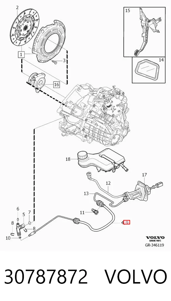 Mangueira de embraiagem Ford Focus II DA, HCP, DP