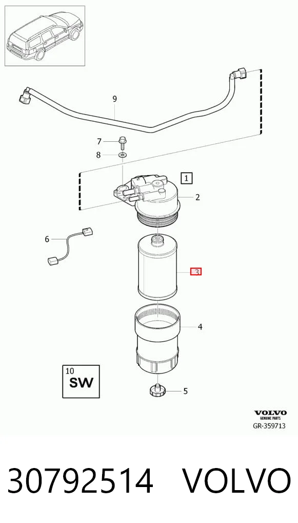 30792514 Volvo Filtro de combustível