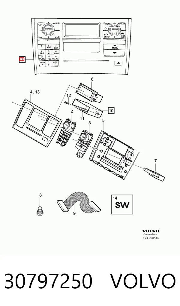 Aparelhagem de som (rádio AM/FM) para Volvo XC90  