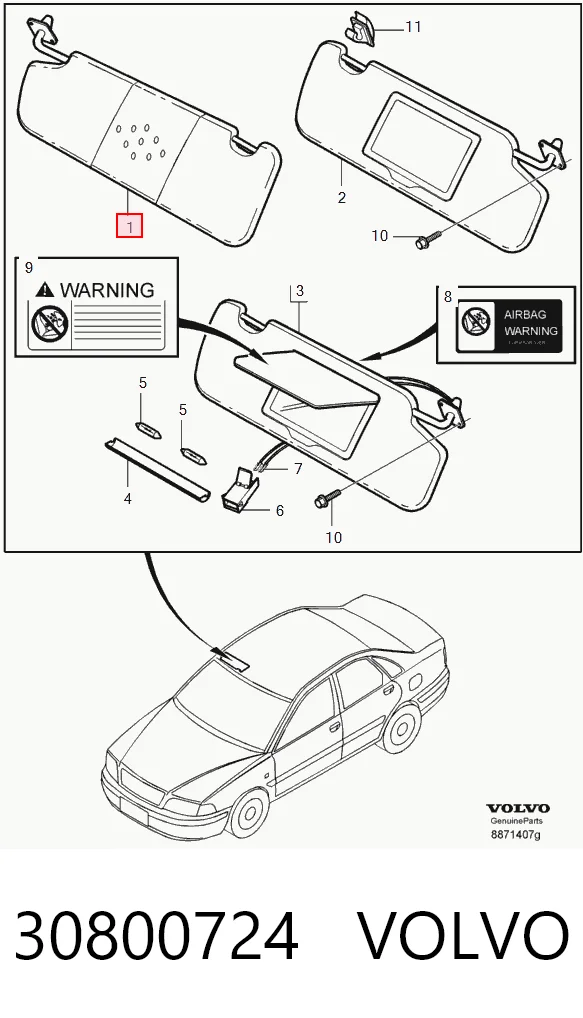 Pala contra o sol para Volvo V40  VW