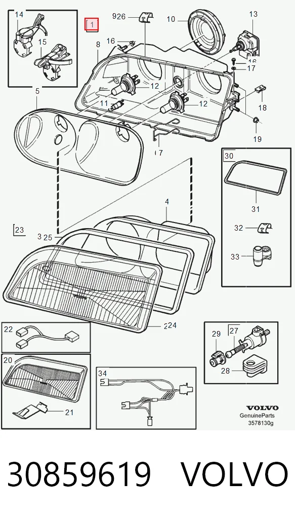 Luz esquerda Volvo S40 preço, a partir de 68,22 USD